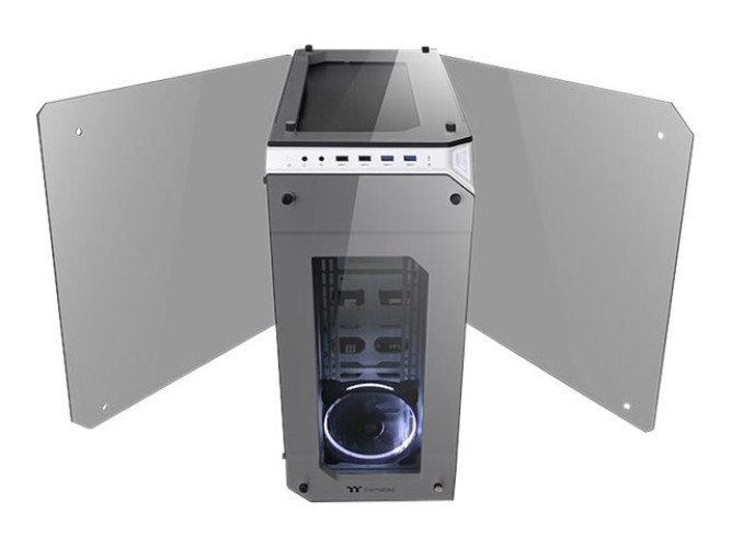 Thermaltake View 71 TG - Snow Edition - torre - placa ATX extendida - panel lateral con ventana (cristal templado) - sin fuente de alimentación (PS/2) - blanco - USB/Audio