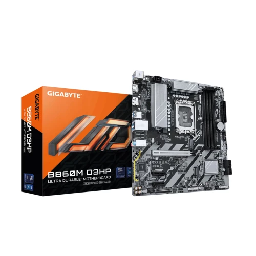 Gigabyte B860M D3HP - Placa base - ATX - Socket LGA1851 - AMD B850 Chipset - USB-C 3.2 Gen 1, USB 3.2 Gen 1 - Gigabit LAN - Tarjeta gráfica (CPU necesaria) - HD Audio (8-canales)