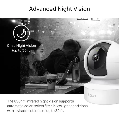 Cámara De Seguridad Tp-Link Tapo C212 Interior Visión Nocturna 2K 360°