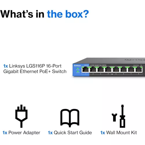 Switch Linksys 16 Puertos Gigabit Poe+