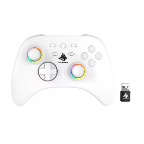 GAME PAD EAGLE WARRIOR GG06A SWITCH / ANDROID / PC / INALAMBRICO 2.4G CON XINPUT SIN SENSOR DE MOVIMIENTO BLANCO