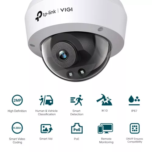 Cámara Seguridad Ext Tp-Link Vigi C220I Color Ip67 Día Noche 1080p 2mp