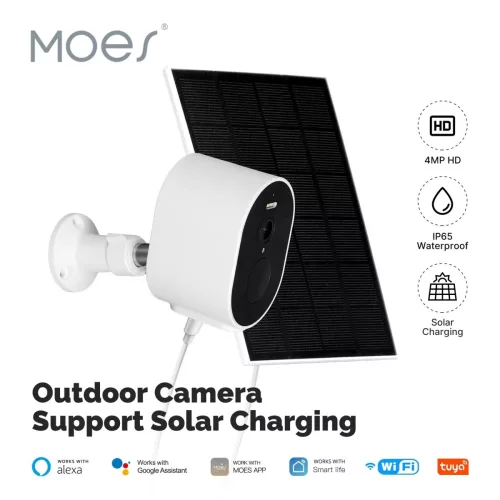 Cámara Moes 4MP WiFi panel Solar WCM-S24-S Tuya