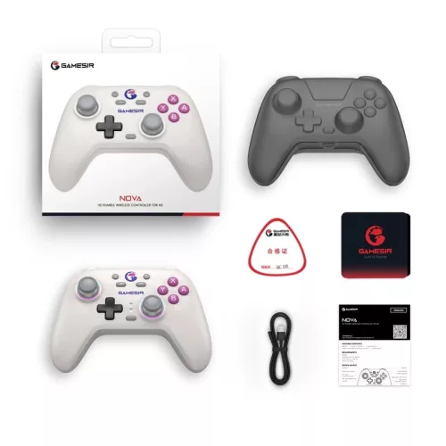 Joystick GameSir T4 Nova HD Rumble blanco Bluetooth