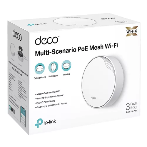 Access Point Tp-Link Deco X50 PoE 2,4ghz/5ghz Ax3000 Pack x3