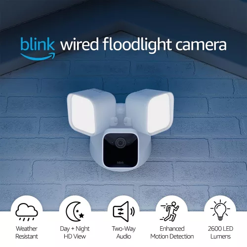 Cámara Ext Con Iluminación Intermitente Blink Wired Floodlight Camera
