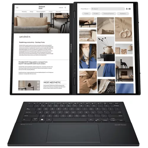 Notebook Asus Zenbook Duo Core Ultra 9 5.4Ghz, 32GB, 1TB SSD, DUAL 14'' 3K Oled Touch