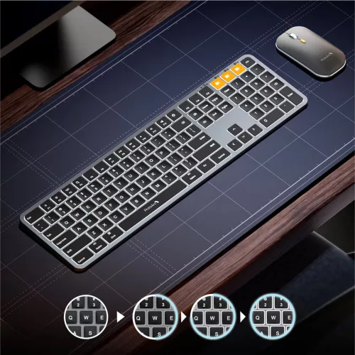 Combo Mouse y Teclado Retroiluminado Bluetooth ProtoArc Km100-a