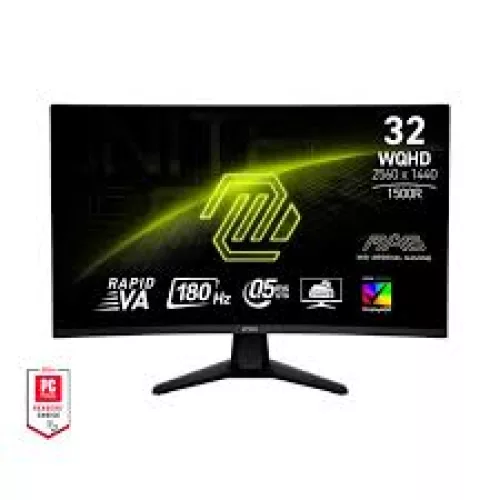 Monitor MSI MAG 32CQ6F 2560 x 1440 (QHD) de 31.5" , 180Hz, sincronización adaptativa, HDMI, VGA, VESA