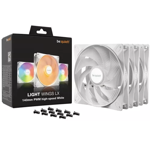 Fan be quiet! Light Wings LX 140mm PWM HS x 3 blanco