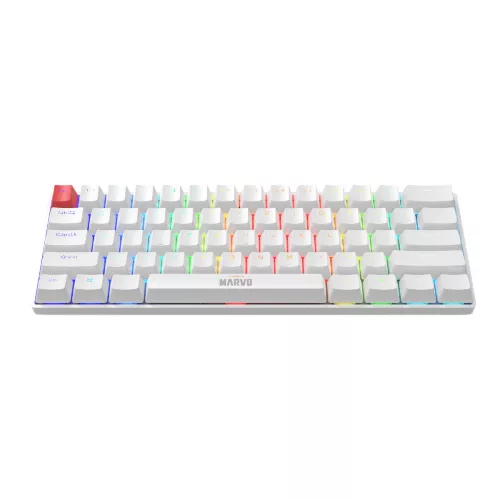Teclado Marvo Mecánico Kg933g 60% Sw Red Ing Wh