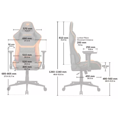 Silla Cougar Armor One V2 Gold F