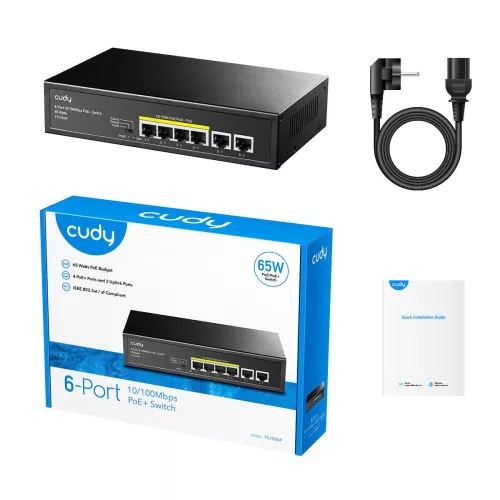Switch Cudy Gigabit 6p Poe 65w