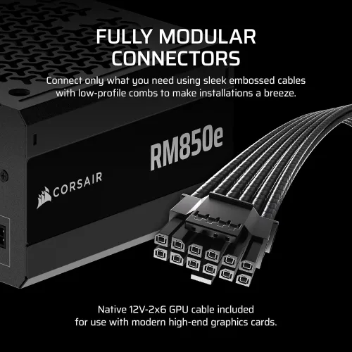FUENTE DE PODER CORSAIR RM850E 80 PLUS GOLD ATX FULL MODULAR CP-9020263-NA