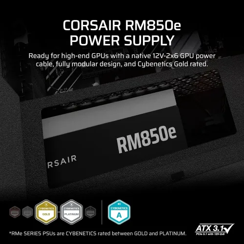 FUENTE DE PODER CORSAIR RM850E 80 PLUS GOLD ATX FULL MODULAR CP-9020263-NA