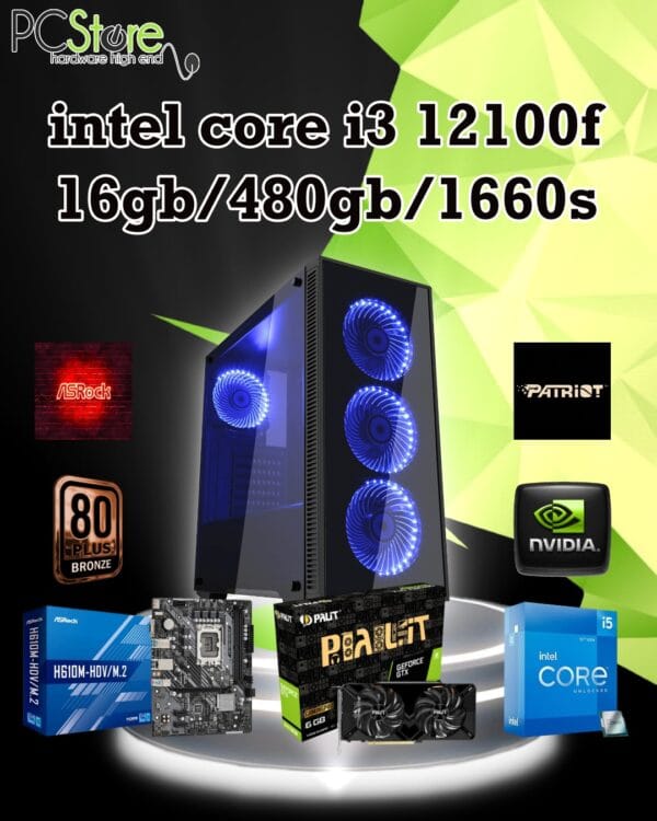 INTEL CORE I3-12100F 16GB DDR4 1660 SUPER 6GB GDDR6